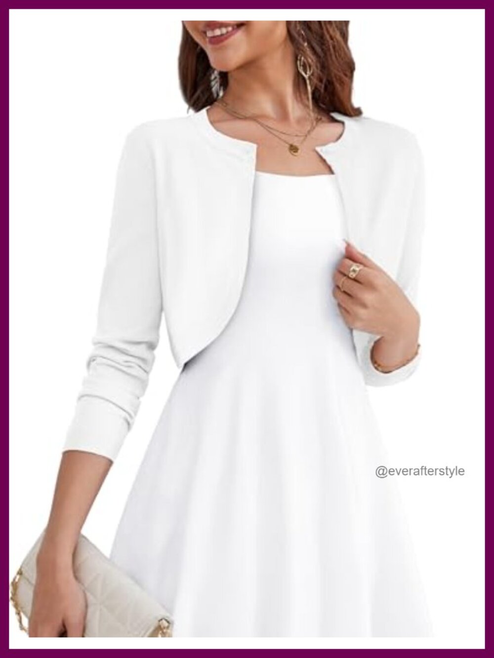 Women's Long Sleeve Cropped Cardigan Open Front Bolero Shrug